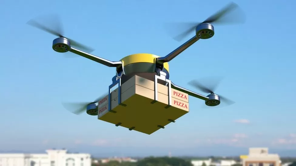 Drone modified for pizza delivery